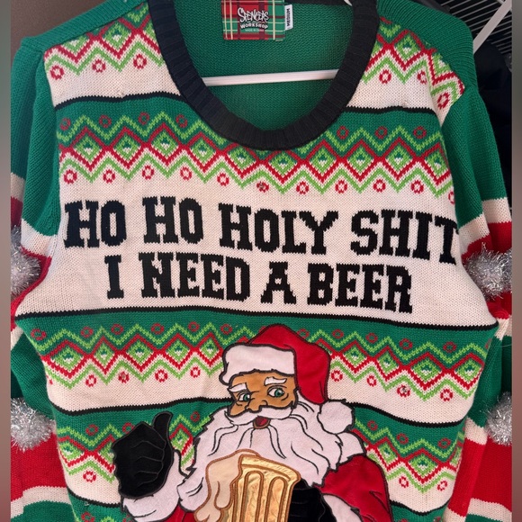 Spencer's Other - Spencer's Green and Black Holiday Sweater with lights. Never been worn